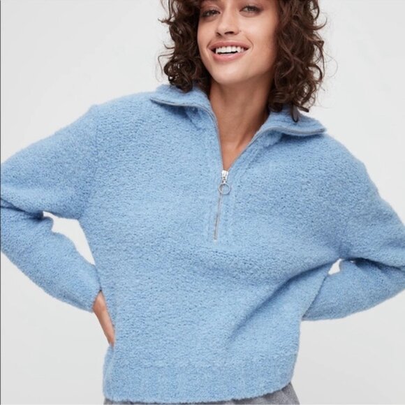 Aritzia Sweaters - Aritzia Wilfred Free Blue 1/2 Zip Pullover Gwynneth Sweater Size XS